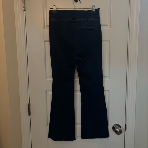 Frame Jetset Flare High Rise Pintuck Keller Jeans Denim Stretch Organic Cotton - Picture 12 of 15